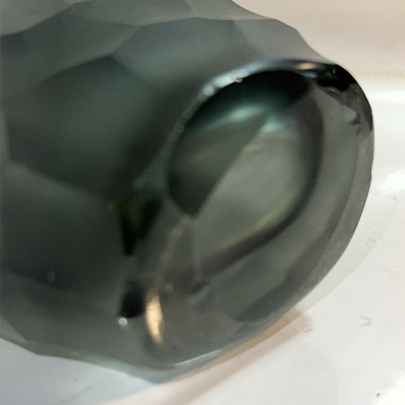 Hand Blown Murano Style Hammered Art Glass Vase in Grey - Picture 7 of 7